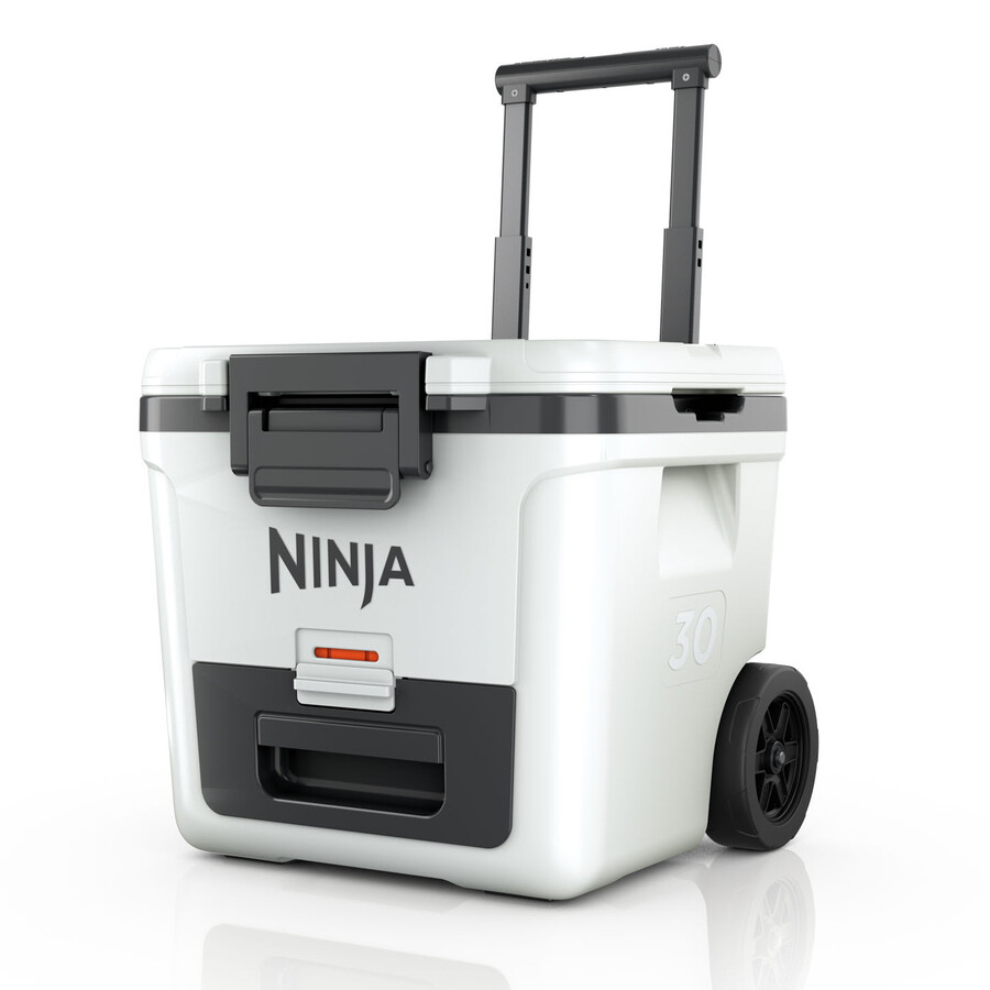 lodówka turystyczna ninja frostvault 30qt28l na kółkach z suchą strefą biała chmura fb230ukwh