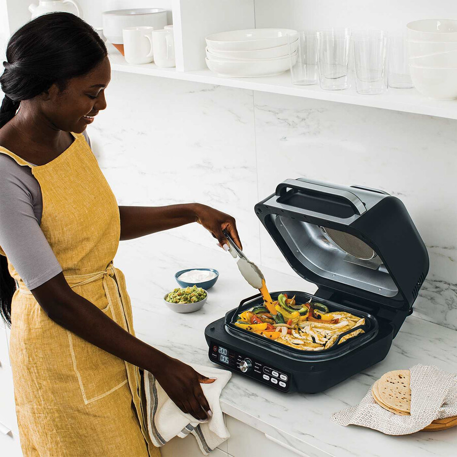 ninja foodi max pro health grill płaska płyta i frytkownica powietrzna ag651uk