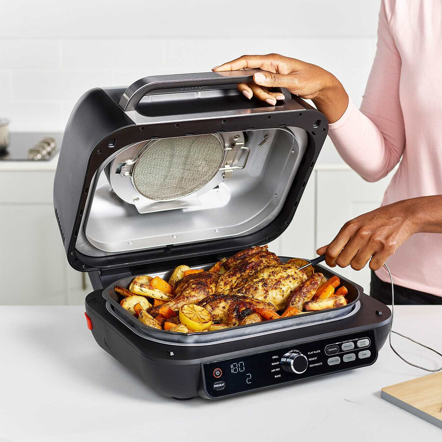 ninja foodi max pro health grill płaska płyta i frytkownica powietrzna ag651uk
