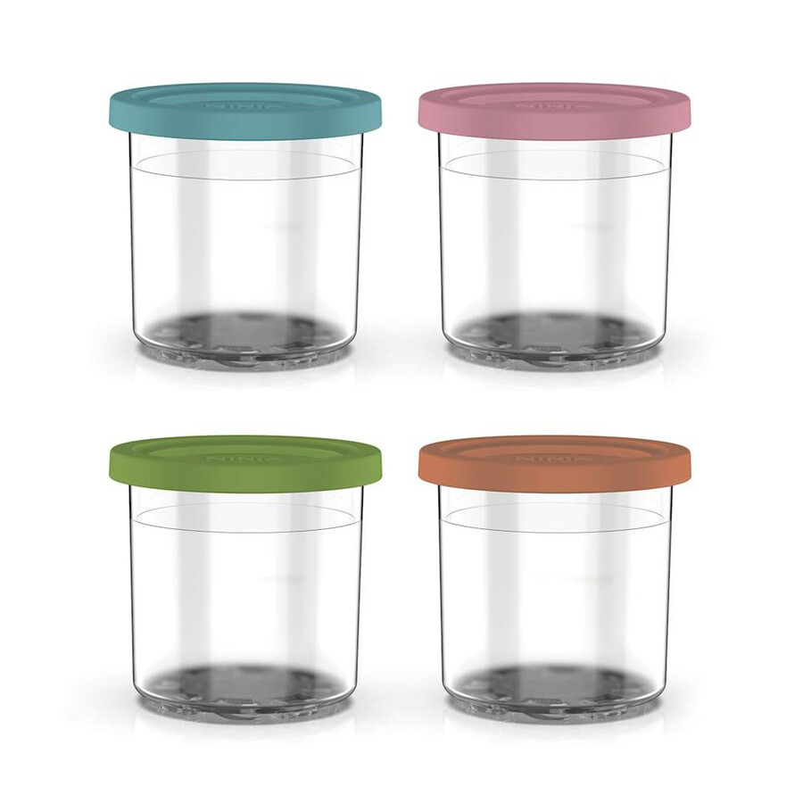 pojemniki na desery ninja ice cream maker z kolorowymi pokrywkami zestaw 4 szt.